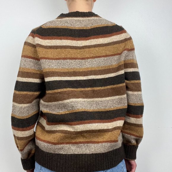 Vintage Striped Brown Brooks Brothers Wool Sweater - Picture 4 of 6